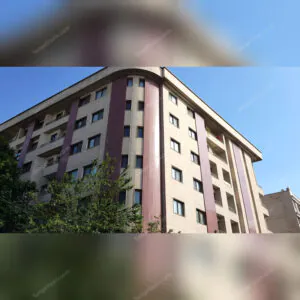 red granite facade