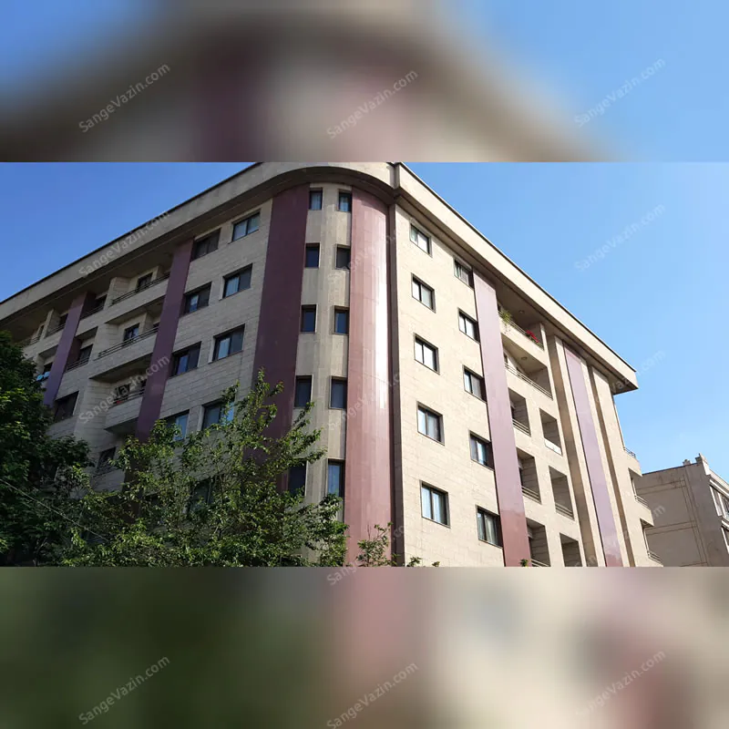 red granite facade