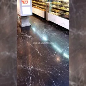 Najafabad black marble on floor