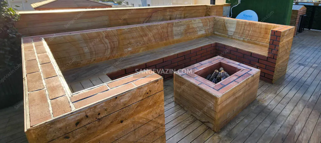 woody marble on roof garden design