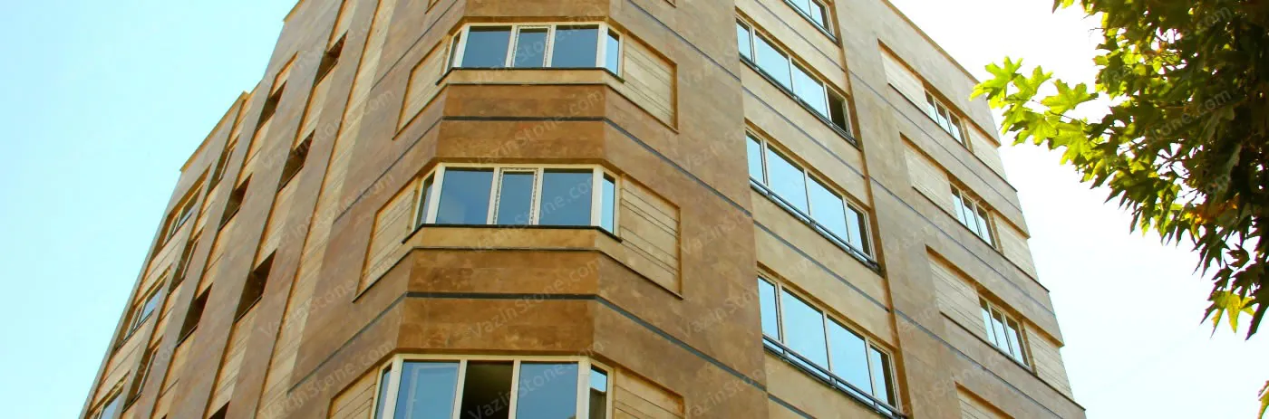 chocolate travertine in facade