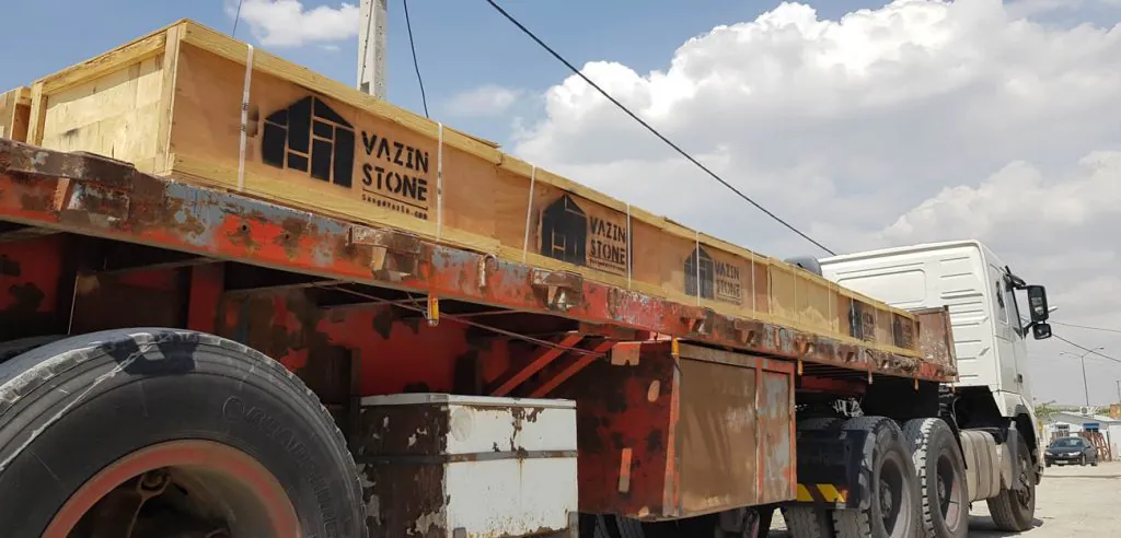 trailer of building stones - iran marble