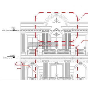 autocad facade building cornice stone