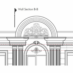 cornice stone in classic building autocad map