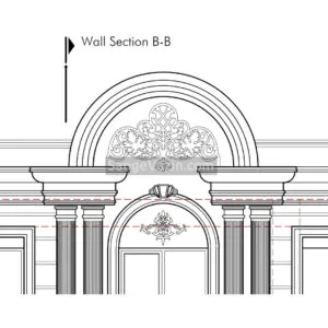 cornice stone in classic building autocad map