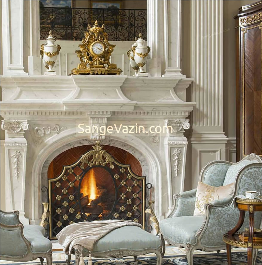 white fireplace