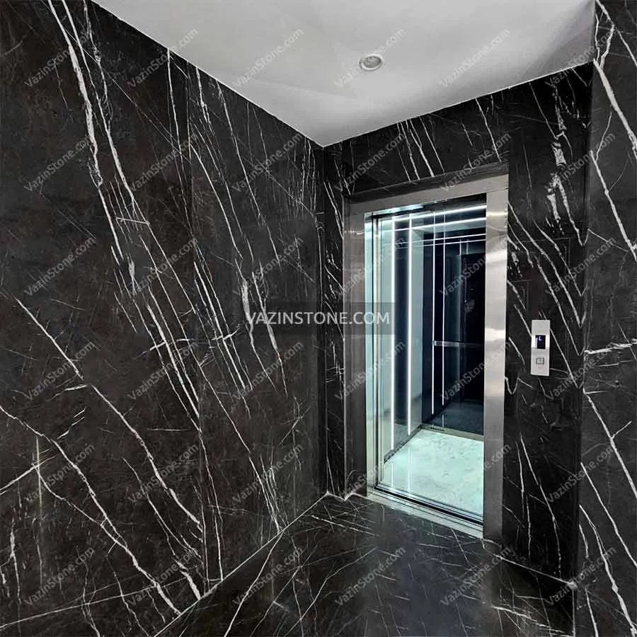 Pietra grey in elevatore door frame