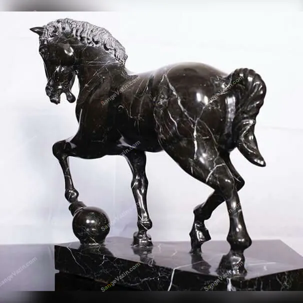 black horse statue