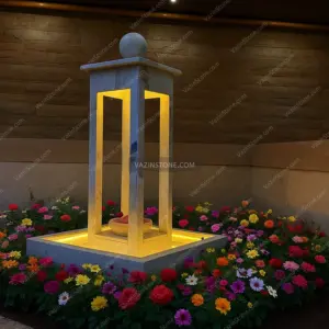 Arta stone fountain's lighting