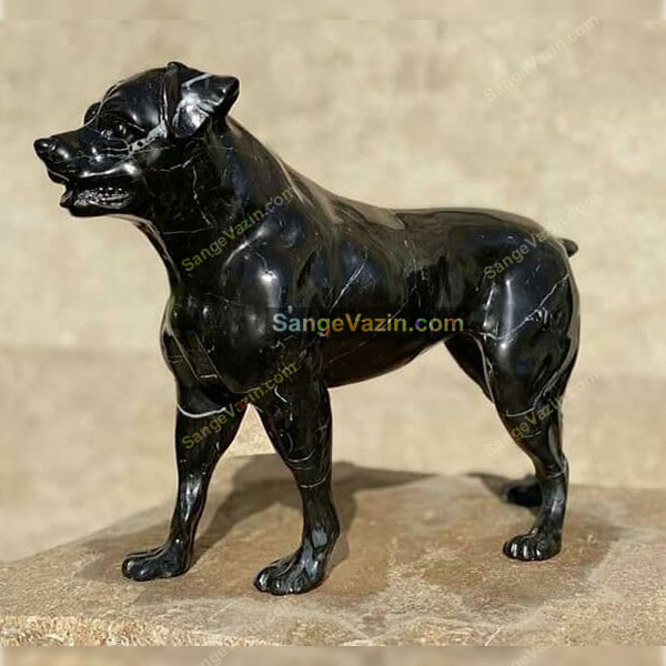 black dog sculpture