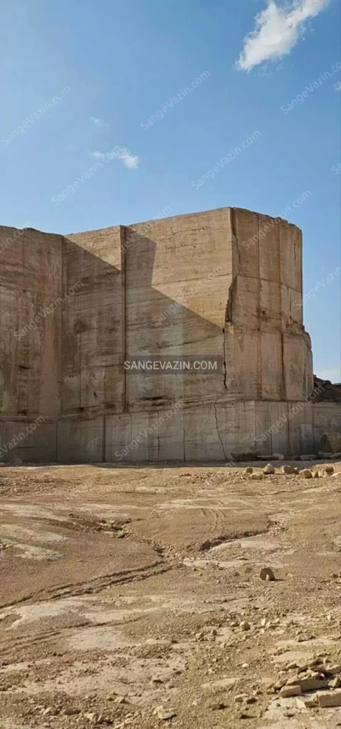 travertine stone quarry in Iran - block in quarry