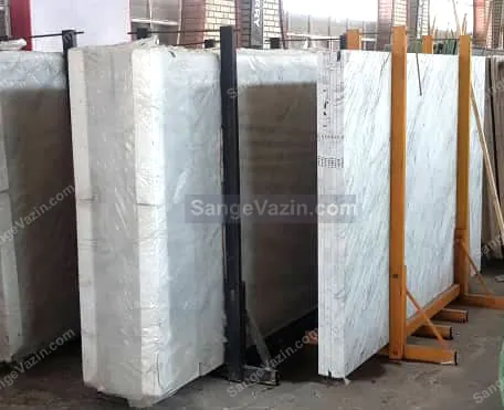 stone slab and metal stand