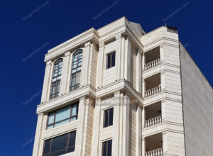 white travertine in facade cladding