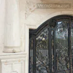 light travertine facade stone - entrance - classic frontage