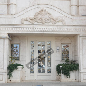 light travertine facade stone - classic frontage
