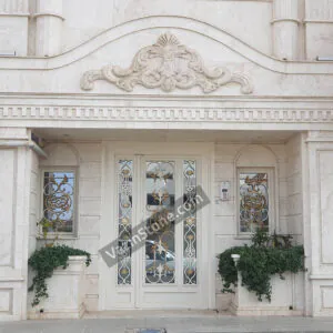light travertine facade stone - classic frontage