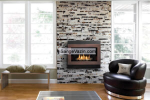 stacked stone Fireplace wall