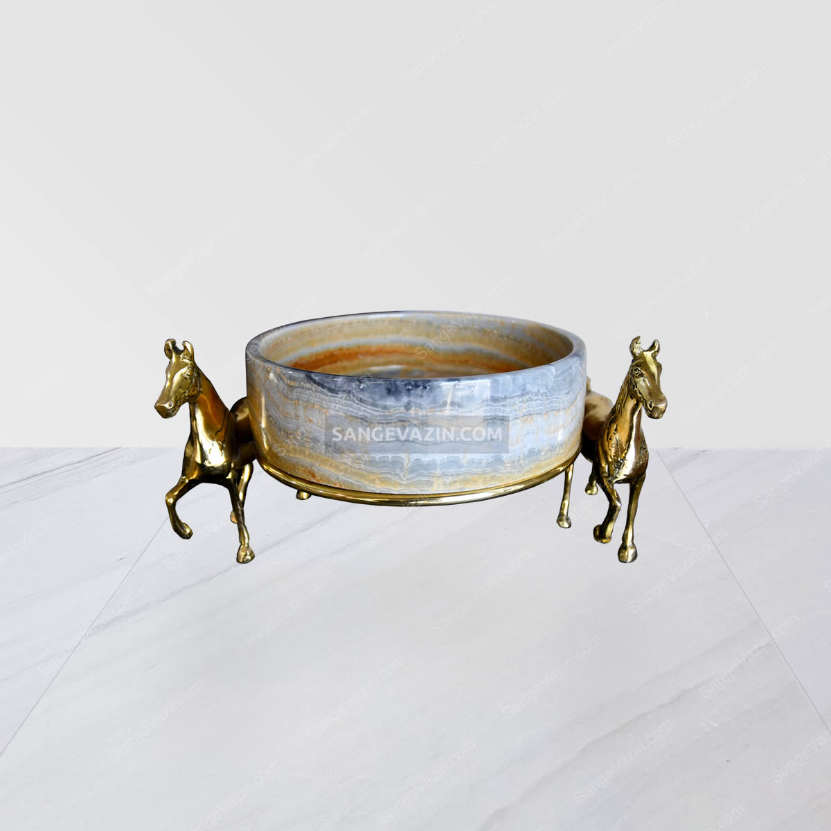 onyx stone dish horse