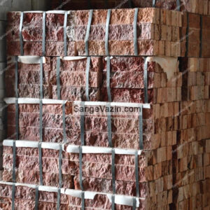 red stacked stone pallet