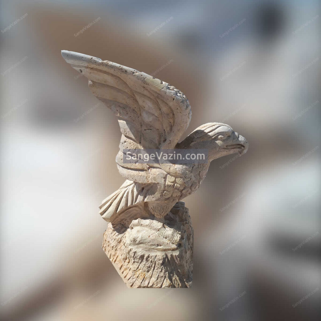 Handmade stone sculpture of an eagle