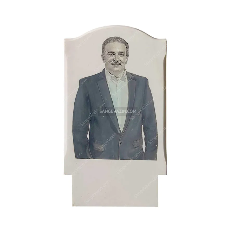 printed picture on headstone