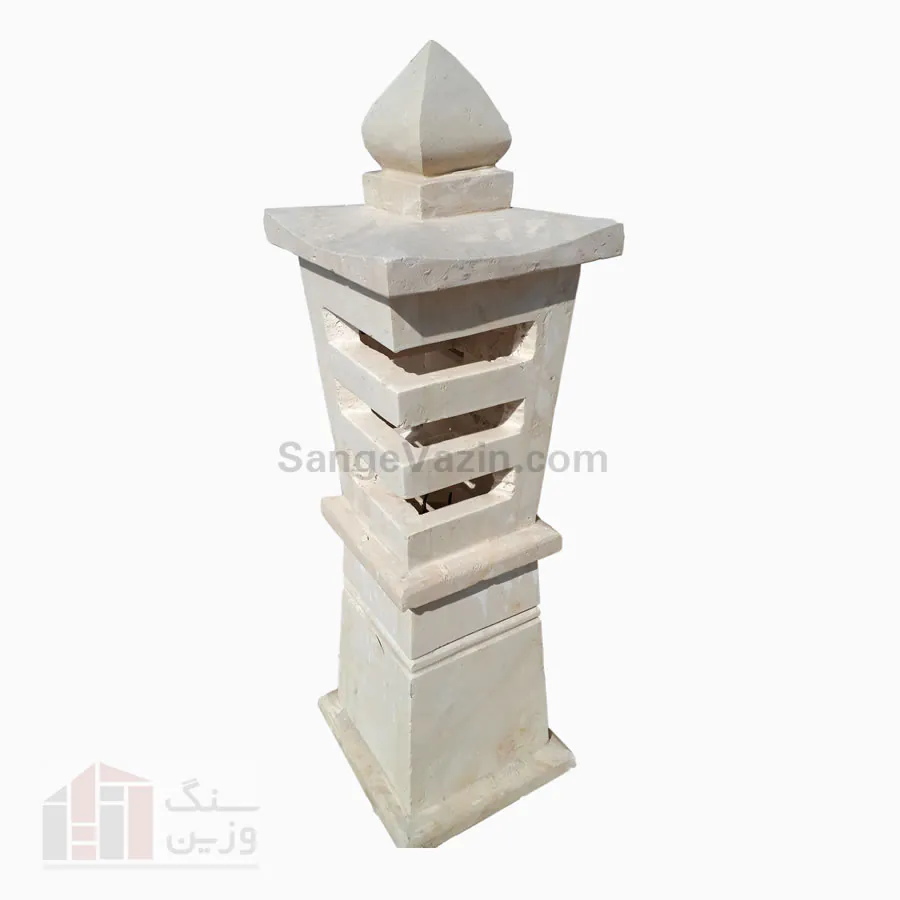 travertine stone light post