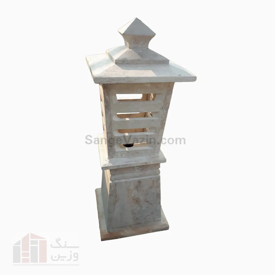 travertine light outdoor post