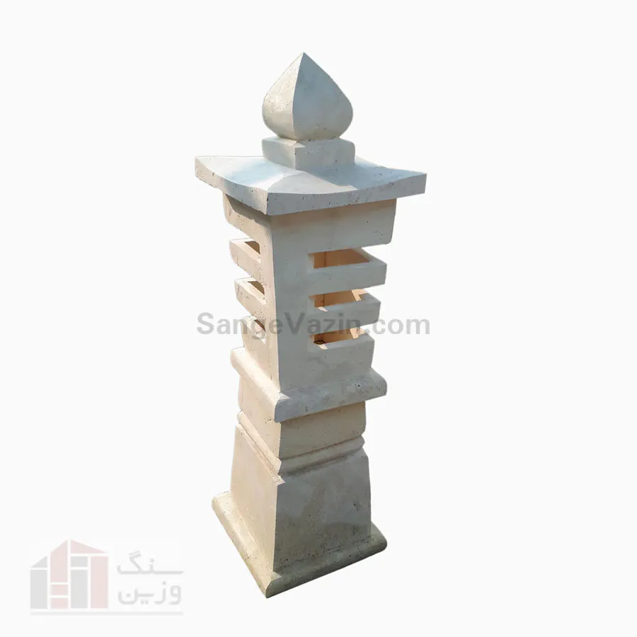 stone lamp post landscape
