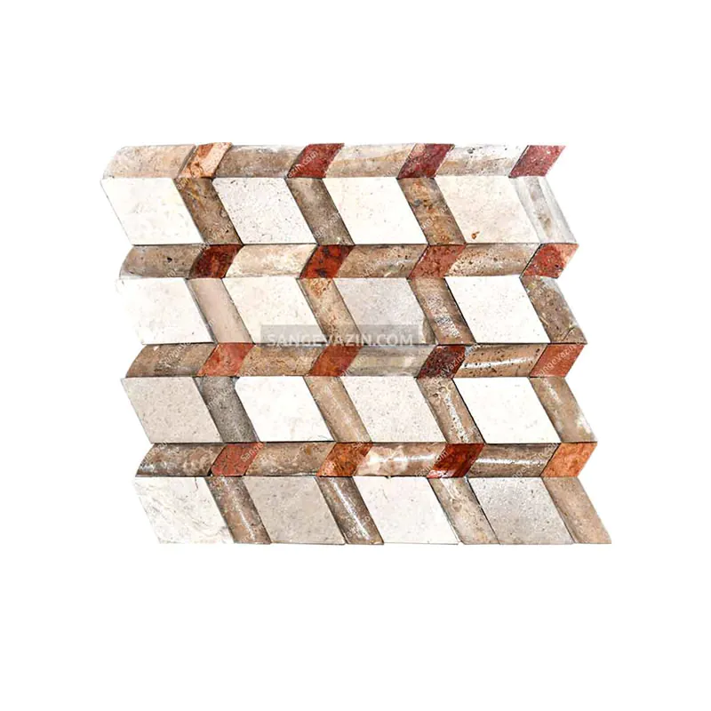 3D Cream Lozenge Stacked Stone