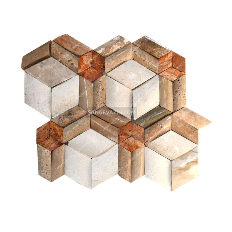 3D Orange Cream Stacked Stone - ledge panel