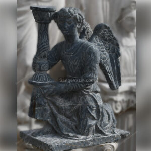 black angel stone sculpture