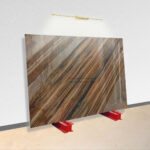 wavy brown marble slab