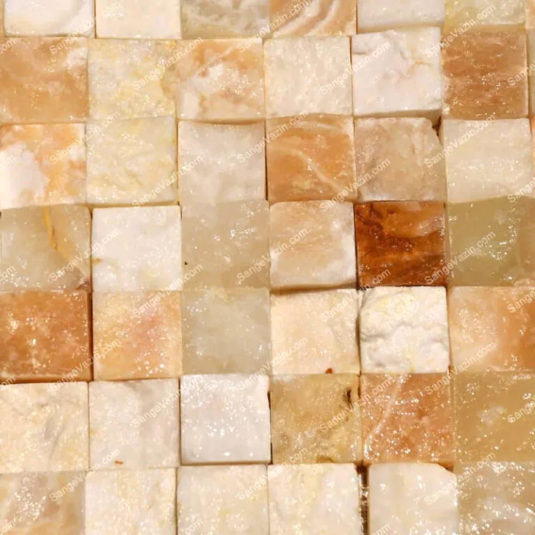 Onyx quadrate stacked stone closeup