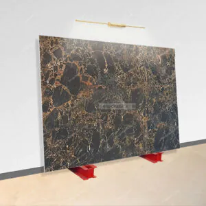golden black marble slab