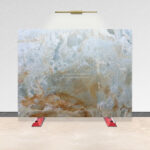 gray brown onyx marble stone slab