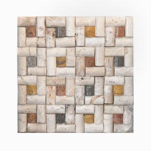 Cream Plaid Stacked Stone