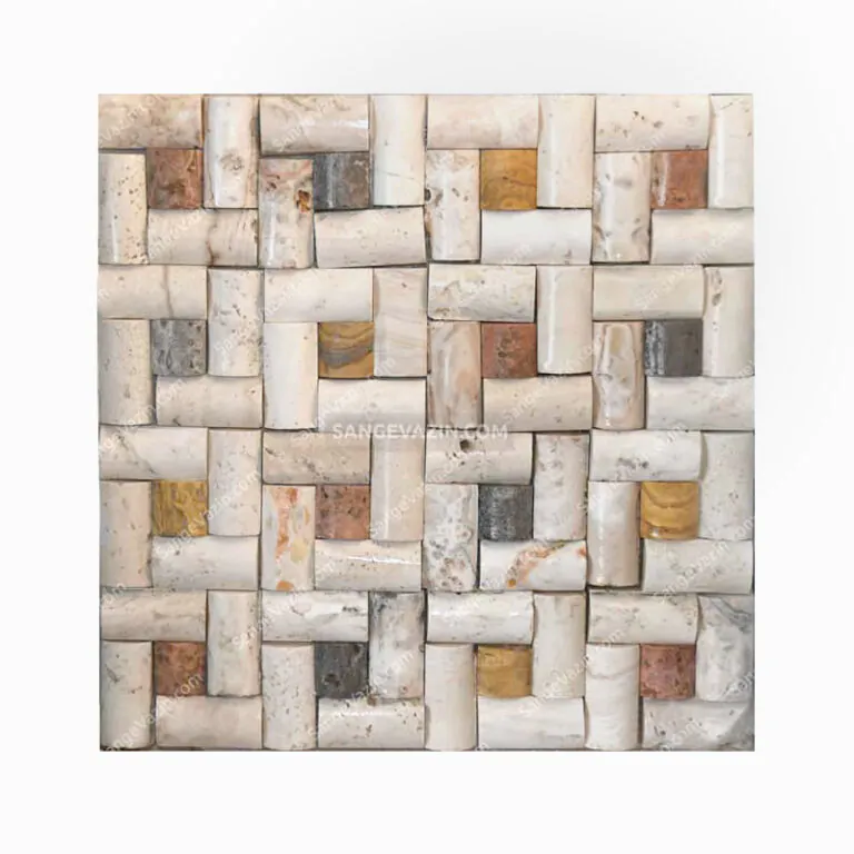 Cream Plaid Stacked Stone