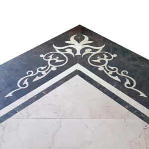 white and black marble inlay stone marquetry