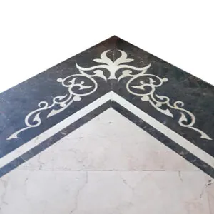 white and black marble inlay stone marquetry