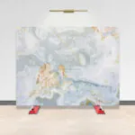 cream-blue onyx marble stone slab