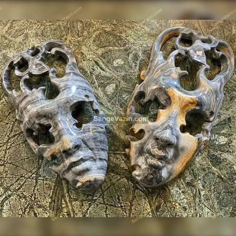onyx mask sculpture - decorative sculpture