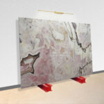 pink white onyx marble stone slab