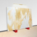 orange white onyx marble stone slab