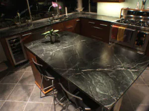 black soap stone countertop