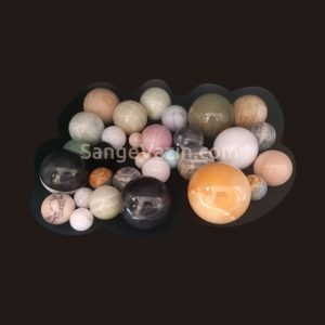 different color and size of stone sphere