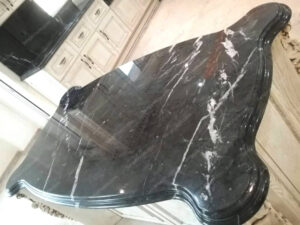 black kitchen stone countertop