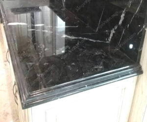 black kitchen countertop