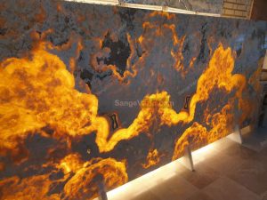 Fire marble slabs
