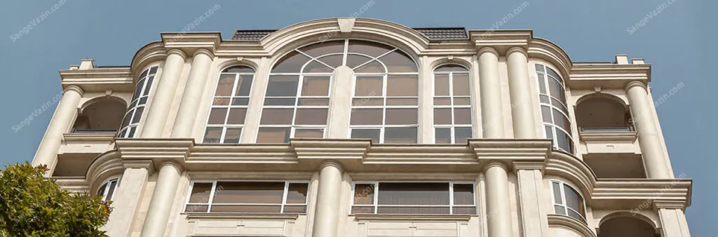 Iran white travertine facade stone