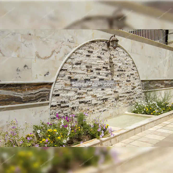 marble stacked stone -wall stone
